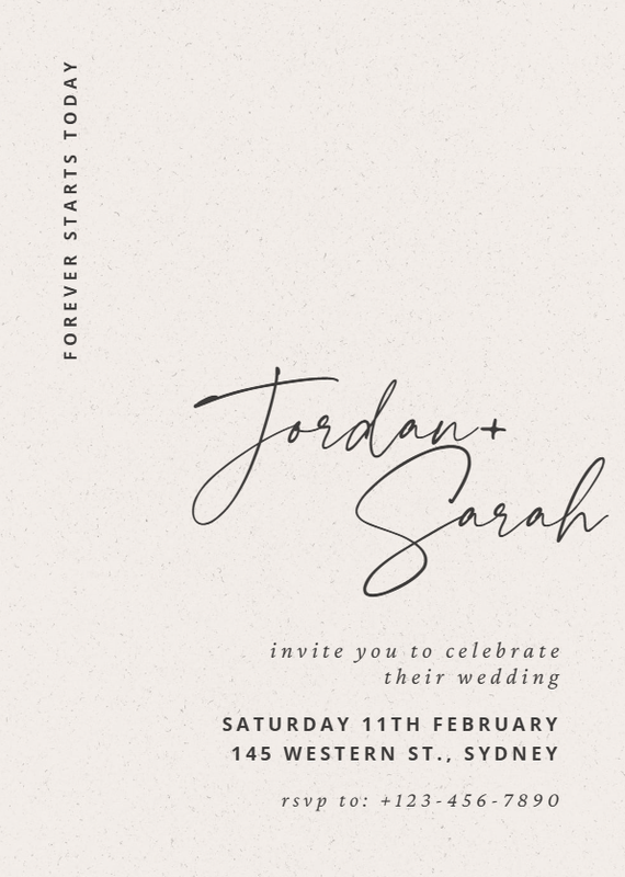 Wedding invitation design flat lay